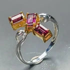 Load image into Gallery viewer, Unique jewelry Natural Rhodolite Ring 925 Sterling Silver Size 16

