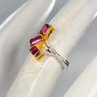 Load image into Gallery viewer, Unique jewelry Natural Rhodolite Ring 925 Sterling Silver Size 16

