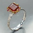 Load image into Gallery viewer, Handmade ring Natural Hessonite Ring 925 Sterling Silver Size 19
