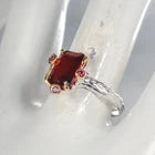 Load image into Gallery viewer, Handmade ring Natural Hessonite Ring 925 Sterling Silver Size 19
