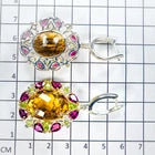 Загрузить изображение в средство просмотра галереи, earrings with natural citrine and quartz (40+ carats), 6 см 925 sterling silver
