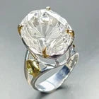 Load image into Gallery viewer, Jewelry gem 25 ct Natural Quartz Ring 925 Sterling Silver Size 17.5
