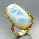 Загрузить изображение в средство просмотра галереи, Handmade ring 25 ct+ Natural Larimar Ring 925 Sterling Silver Size 17.75
