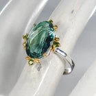 Загрузить изображение в средство просмотра галереи, ring 15 ct Natural Fluorite Ring 925 Sterling Silver Size 17.5
