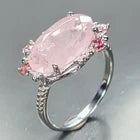 Load image into Gallery viewer, Handmade 9 ct+ Natural Morganite Ring 925 Sterling Silver Size 18.5
