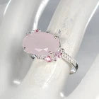 Load image into Gallery viewer, Handmade 9 ct+ Natural Morganite Ring 925 Sterling Silver Size 18.5
