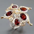 Load image into Gallery viewer, Handmade Natural Garnet Ring 925 Sterling Silver Size 17
