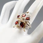 Load image into Gallery viewer, Handmade Natural Garnet Ring 925 Sterling Silver Size 17
