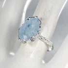 Load image into Gallery viewer, Vintage ring 9 ct Natural Aquamarine Ring 925 Sterling Silver  size  18

