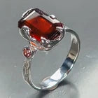 Load image into Gallery viewer, Unique ring 5 ct Natural Hessonite Ring 925 Sterling Silver Size 17
