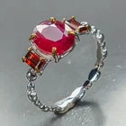 Lejupielādēt attēlu galerijas skatītājā, Gemstone ring Ruby Ring 925 Sterling Silver Size 18.5
