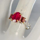 Lejupielādēt attēlu galerijas skatītājā, Gemstone ring Ruby Ring 925 Sterling Silver Size 18.5
