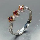 Загрузить изображение в средство просмотра галереи, Handmade ring Natural Rhodolite Ring 925 Sterling Silver Size 17
