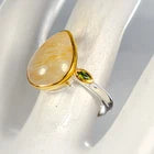 Загрузить изображение в средство просмотра галереи, Art Jewelry Natural Rutilated Quartz Ring 925 Sterling Silver Size 18
