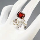 Load image into Gallery viewer, Jewellery 6 ct+ Natural Hessonite Ring 925 Sterling Silver Size 20
