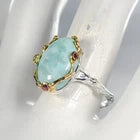 Load image into Gallery viewer, Jewelry gem 7 ct Natural Turquoise Ring 925 Sterling Silver Size 18.5
