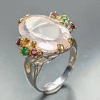 Загрузить изображение в средство просмотра галереи, Jewelry gem 17 ct Natural Rose Quartz Ring 925 Sterling Silver Size 18.5
