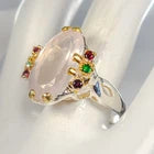 Загрузить изображение в средство просмотра галереи, Jewelry gem 17 ct Natural Rose Quartz Ring 925 Sterling Silver Size 18.5
