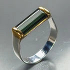Lejupielādēt attēlu galerijas skatītājā, 14x6 mm IF 6 ct Natural Tourmaline Ring 925 Sterling Silver Size 8
