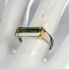 Lejupielādēt attēlu galerijas skatītājā, 14x6 mm IF 6 ct Natural Tourmaline Ring 925 Sterling Silver Size 8
