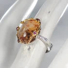 Load image into Gallery viewer, Handmade ring Natural Ghost Quartz Ring 925 Sterling Silver Size 16.5

