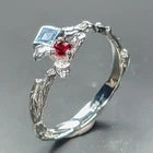 Load image into Gallery viewer, Blue Topaz Ring 925 Sterling Silver Size 16.25
