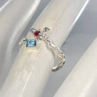 Load image into Gallery viewer, Blue Topaz Ring 925 Sterling Silver Size 16.25
