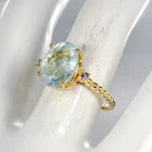 Load image into Gallery viewer, Handmade jewelry Natural Aquamarine Ring 925 Sterling Silver Size 18
