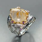 Load image into Gallery viewer, Ring Natural Rutilated Quartz Ring 925 Sterling Silver Size 17.5
