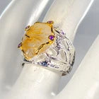 Load image into Gallery viewer, Ring Natural Rutilated Quartz Ring 925 Sterling Silver Size 17.5
