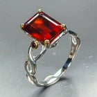 Load image into Gallery viewer, Share Best sell jewelry Natural Hessonite Ring 925 Sterling Silver Size 17.5
