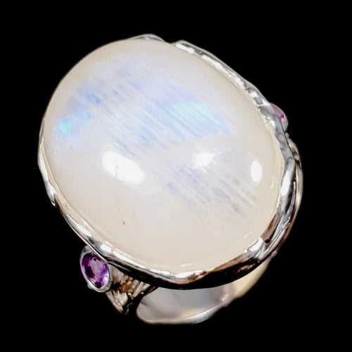 Moonstone ring (odular) size 19; silver 925