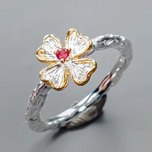 Rhodolite Garnet Ring Silver 925 Size 15