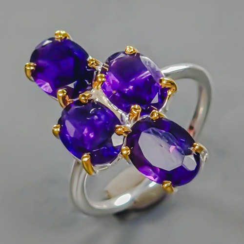 Amethyst Ring, size 16: 925 silver