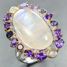 Загрузить изображение в средство просмотра галереи, Moonstone Ring Silver 925 28 ct Size 18.5 14.4 g

