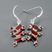 Load image into Gallery viewer, Garnet Earrings Silver 925 Natural Gemstone 3.6 g
