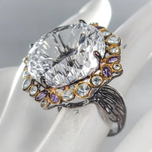 Lejupielādēt attēlu galerijas skatītājā, 40ct+ Natural Quartz Ring 925 Sterling Silver Size 17.5
