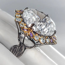 Lejupielādēt attēlu galerijas skatītājā, 40ct+ Natural Quartz Ring 925 Sterling Silver Size 17.5
