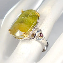 Lejupielādēt attēlu galerijas skatītājā, 36 ct Green Sapphire Ring 925 Sterling Silver Size 17.5
