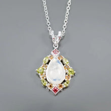 Lejupielādēt attēlu galerijas skatītājā, 6 ct+ Natural Moonstone Necklace 925 Sterling Silver

