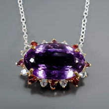 Lejupielādēt attēlu galerijas skatītājā, 38 ct+ Natural Amethyst Necklace 925 Sterling Silver
