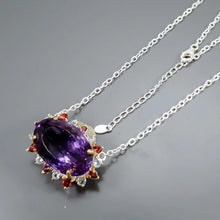 Lejupielādēt attēlu galerijas skatītājā, 38 ct+ Natural Amethyst Necklace 925 Sterling Silver
