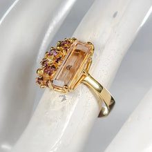 Load image into Gallery viewer, 14x5 mm Natural Tourmaline Ring 925 Sterling Silver Size 17
