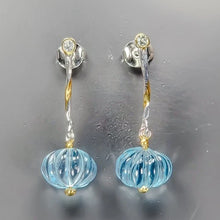 Lejupielādēt attēlu galerijas skatītājā, Blue Topaz Earrings 925 Sterling Silver
