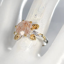 Lejupielādēt attēlu galerijas skatītājā, Rutilated Quartz Ring 925 Sterling Silver Size 18.5
