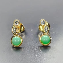 Lejupielādēt attēlu galerijas skatītājā, Chrysoprase Earrings 925 Sterling Silver
