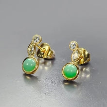 Lejupielādēt attēlu galerijas skatītājā, Chrysoprase Earrings 925 Sterling Silver
