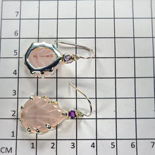 Lejupielādēt attēlu galerijas skatītājā, Earrings Natural Rose Quartz Earrings 925 Sterling Silver

