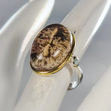 Lejupielādēt attēlu galerijas skatītājā, 34 ct Natural Ghost Quartz Ring 925 Sterling Silver Size 18
