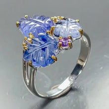 Load image into Gallery viewer, Blue Sapphire Ring 925 Sterling Silver Size 17.5
